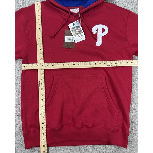 Philadelphia Phillies Hoodie Mens Medium Red MLB Baseball Dykstra Cooperstown - Picture 2 of 16